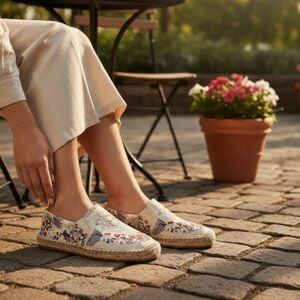 Floral Canvas Espadrilles flat boho